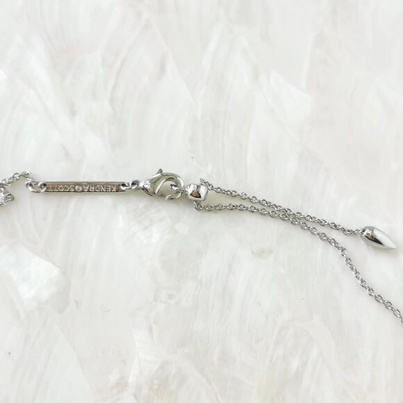 Kendra Scott • Haven Heart Silver White Crystal Strand Necklace - Picture 3 of 3